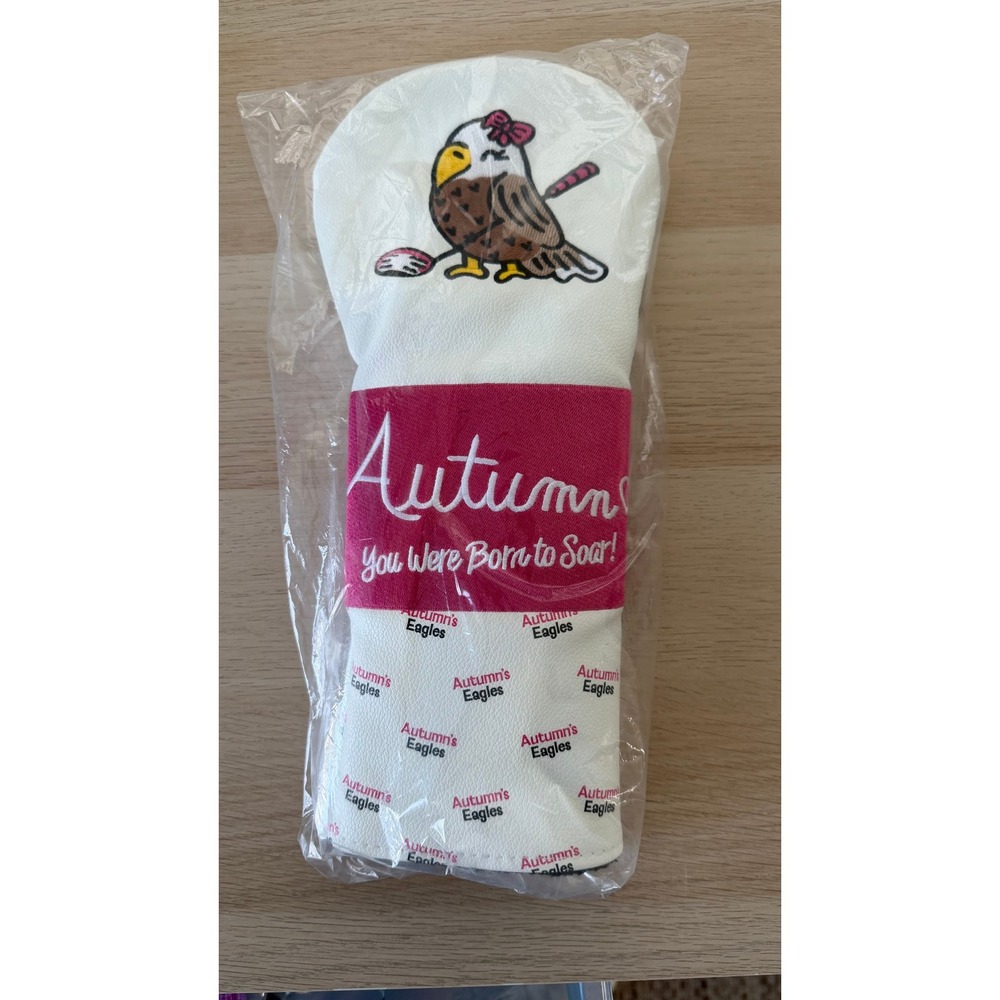 Autumns Eagles Golf Club Headcover White Pink You Were Born to Soar Embroidered
